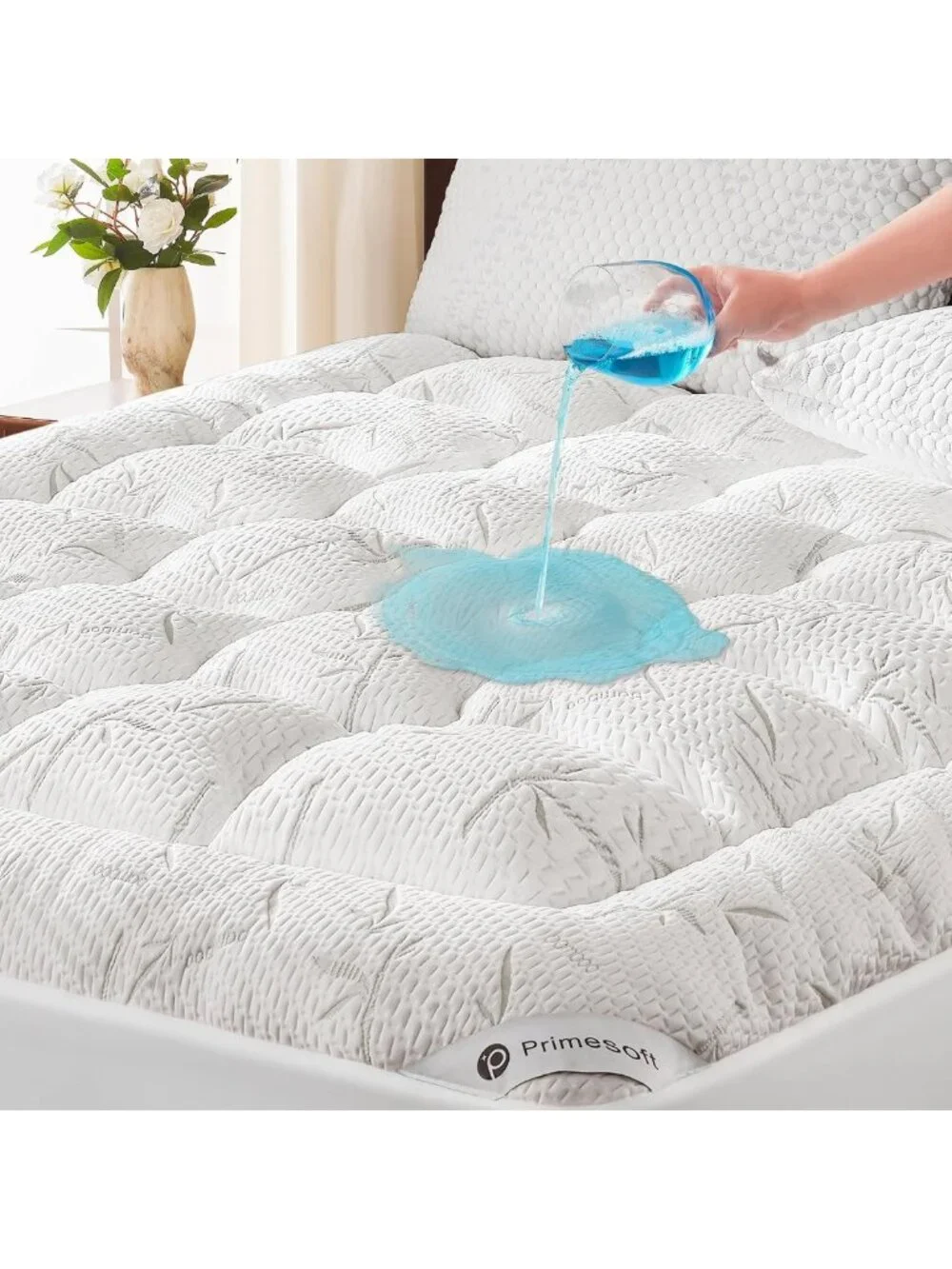 Queen Mattress Topper - Thick Pillow Top, Deep Pocket, Soft & Waterproof Pad